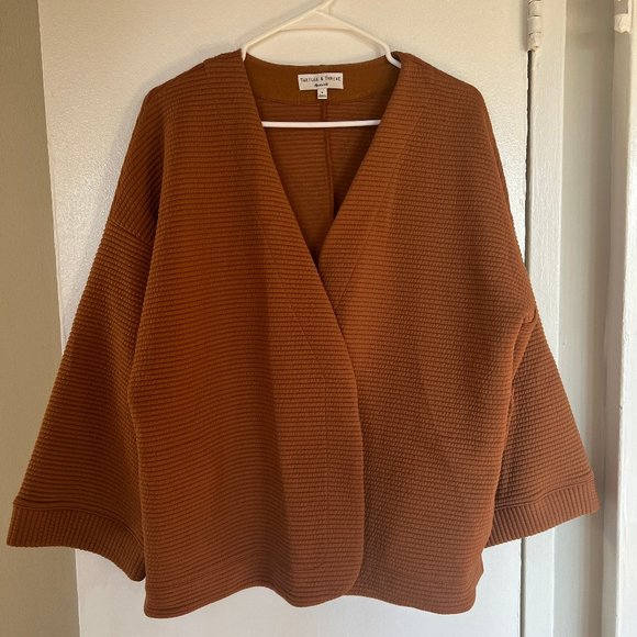 Madewell Texture & Thread Wrap Jacket Quilted Size M in Mustard/Orange - Picture 2 of 8